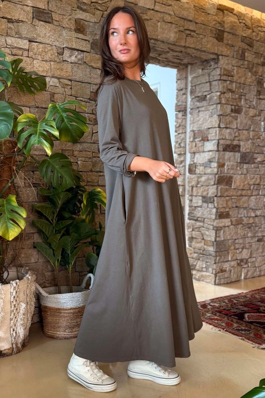 Made in Italy Oscar Midaxi Swing Dress Mocha /9 =